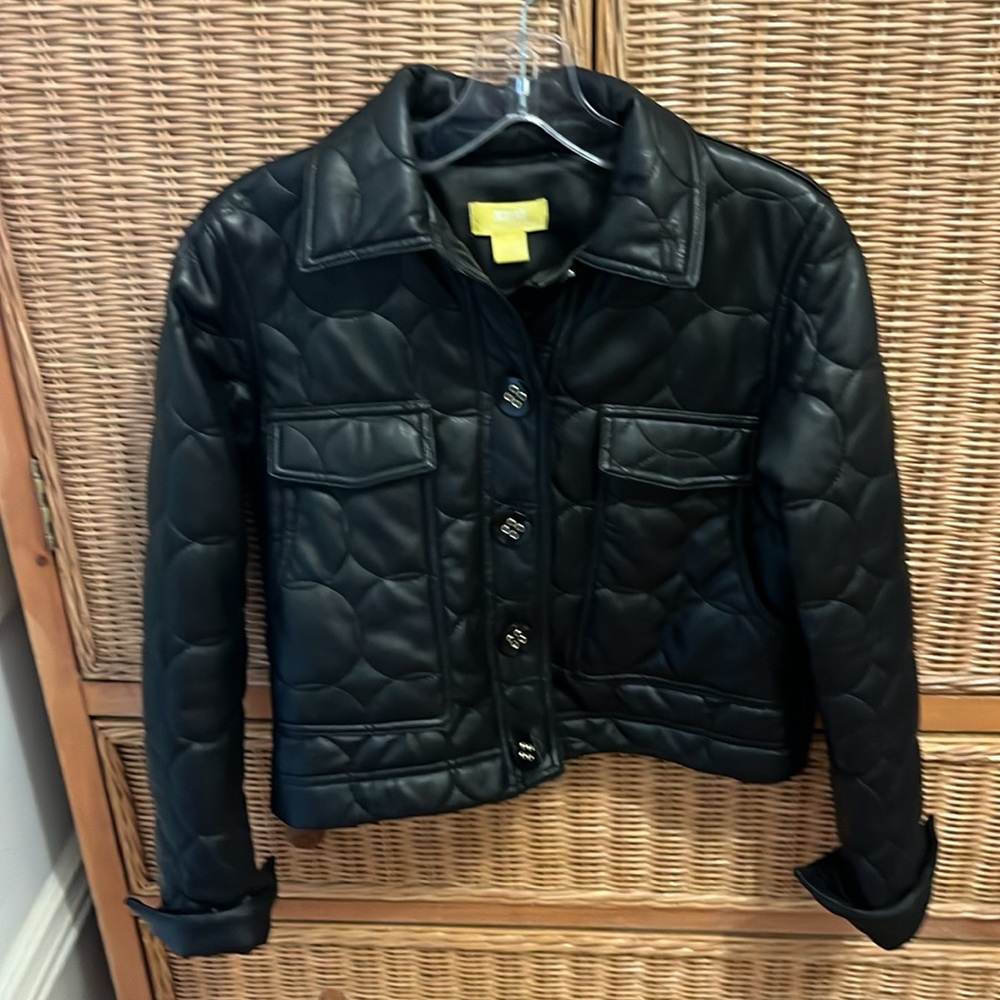 Maeve. faux leather jacket